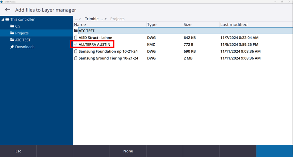 Importing KMZ/KML Files Into Trimble Access